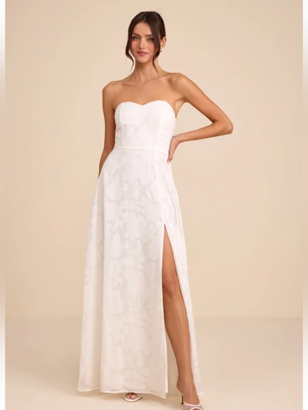 NWT Garden of Romance White Burnout Maxi Dress